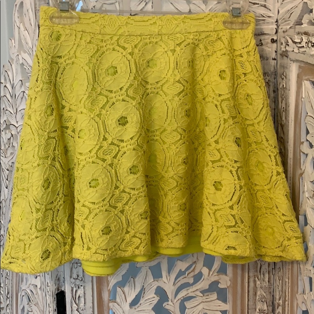 Chartreuse skater skirt